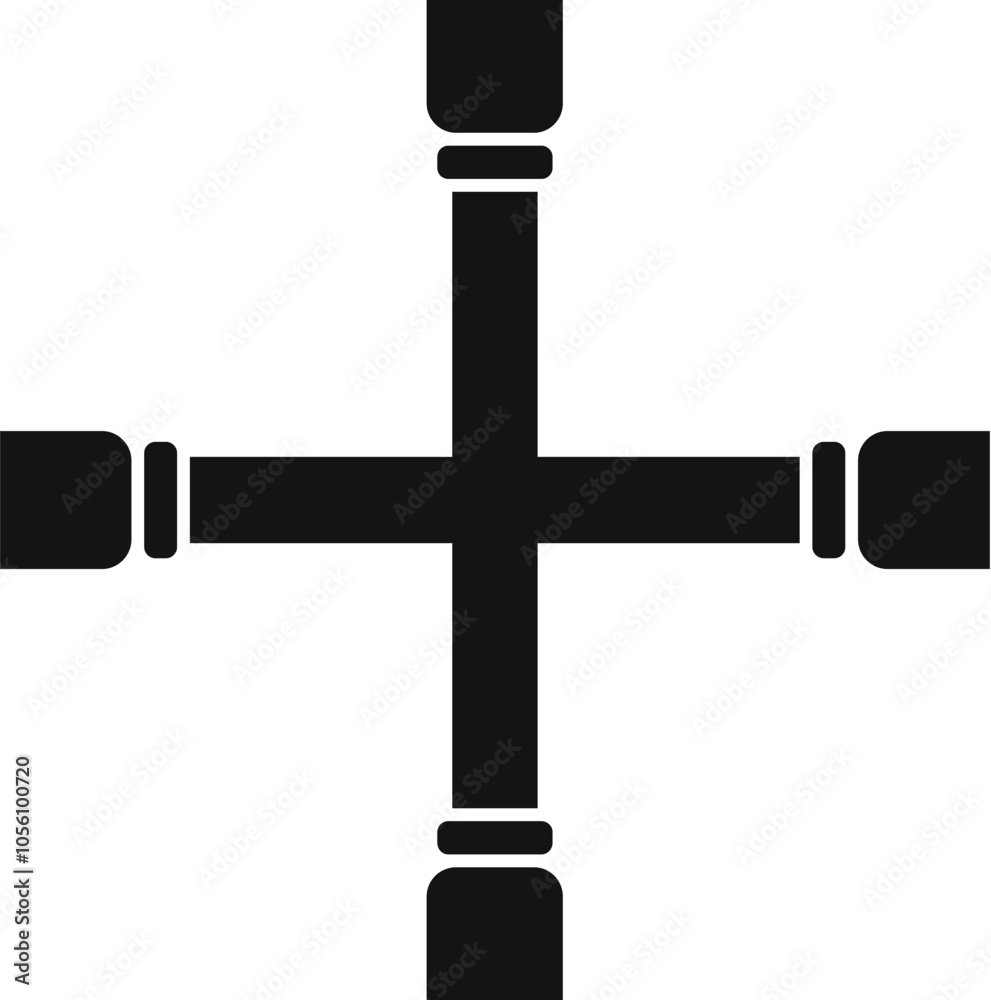 Φωτογραφία Black silhouette of cross wrench tightening or loosening lug nuts on a vehicle w