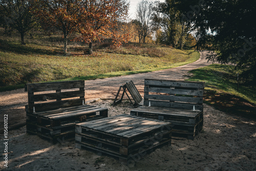 bench in the park photo