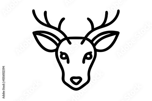 Deer Head Silhouette Vector Illustration Perfect for Stencil and SVG Design