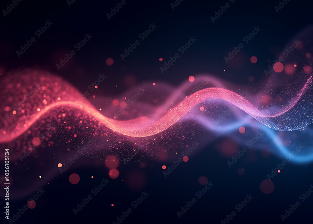 Fototapeta premium Glowing particles on dark backgrounds create futuristic visuals in abstract digital wave patterns and illustrations.