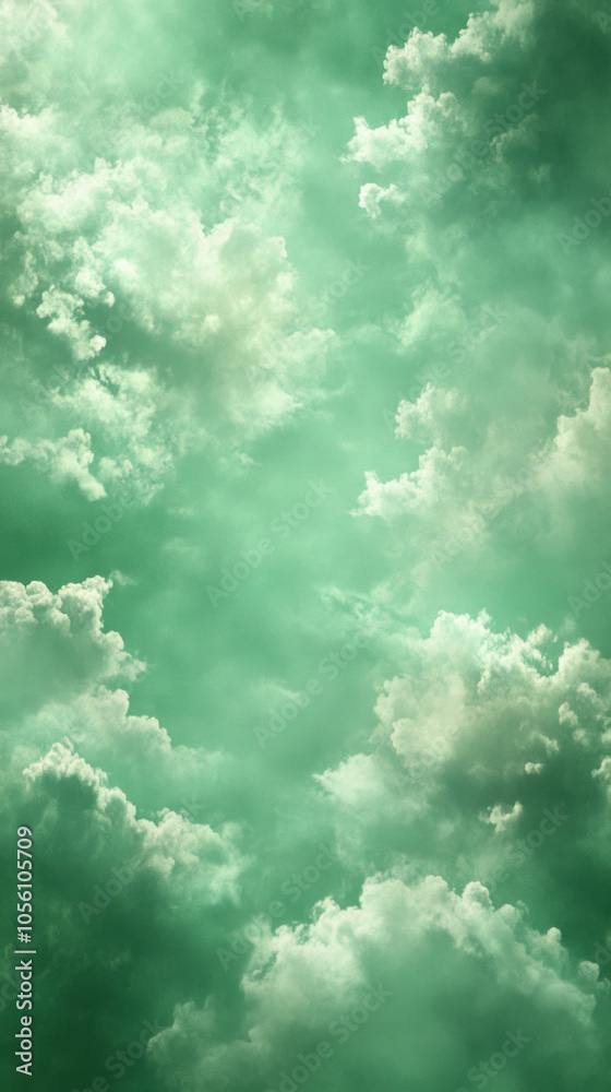 Fototapeta premium Green Sky Texture with Cloud-Like Patterns.