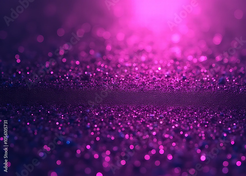 Glittery dark purple texture shines on a vibrant colorful glossy background.