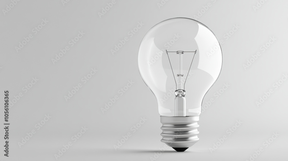 A classic incandescent light bulb stands upright on a neutral background, showcasing its simple, transparent design and metallic base, symbolizing innovation and illumination. A classic incandescent light bulb stands upright on a neutral background, showcasing its simple, transparent design and metallic base, symbolizing innovation and illumination.