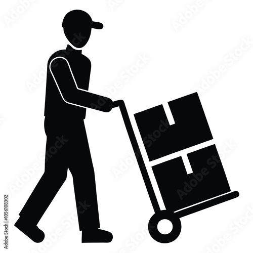 parcel carrier-or delivery driver- whit background
