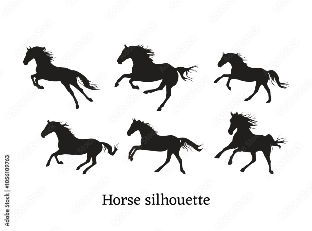 vector horse running and jumping silhouette vector horse running and jumping silhouette