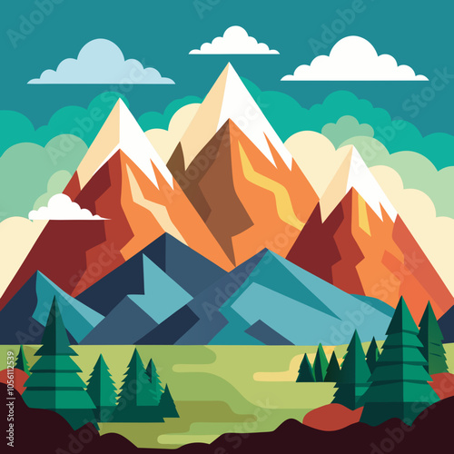 mountains vector illustration 