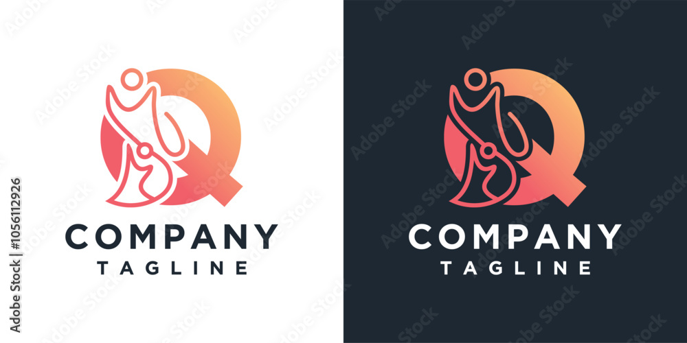People Letter Q Icon Element Template. Community Logo Vector Icon. Teamwork Logo Design