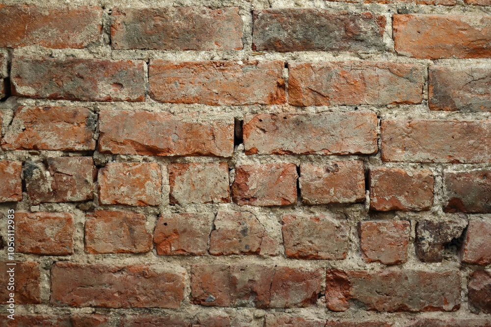 Fototapeta premium Industrial Wall with Red Brick Texture High Quality Background