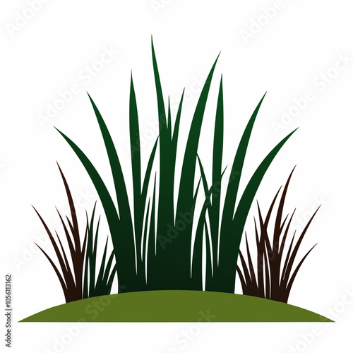 grass silhouette white background