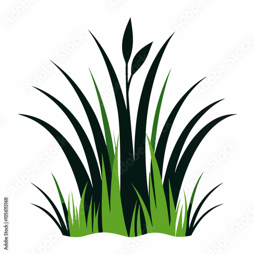 grass silhouette white background