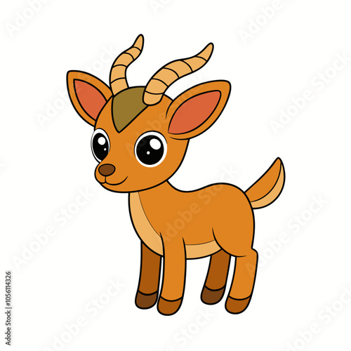 Cute Antelope Clipart - Adorable Wildlife Vector Illustration
