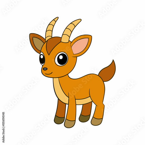 Cute Antelope Clipart - Adorable Wildlife Vector Illustration