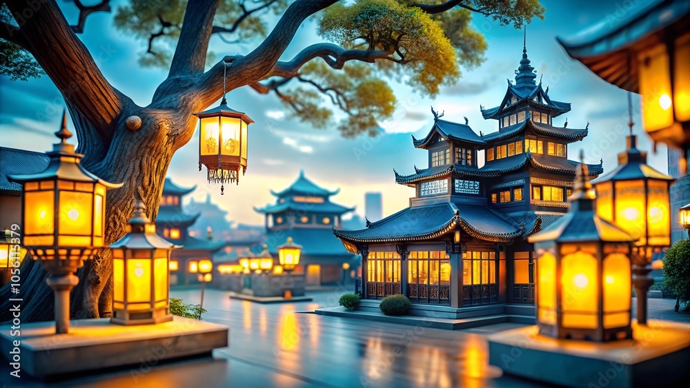 Obraz premium chinese temple in the night