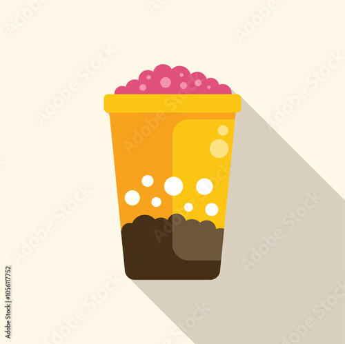 Refreshing bubble tea featuring chewy boba pearls and creamy milk foam, served in a disposable cup