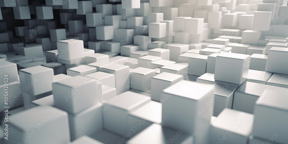 3D Abstract Cubes Background in Monochrome. arranged in a monochrome color palette, creating a modern and geometric design 3D Abstract Cubes Background in Monochrome. arranged in a monochrome color palette, creating a modern and geometric design