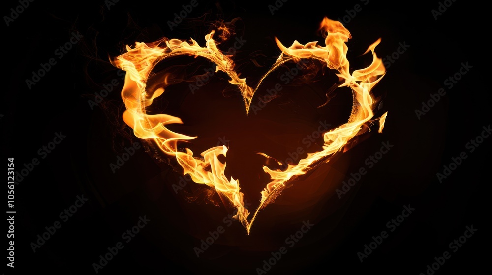 Fototapeta premium Flames in the Shape of a Heart