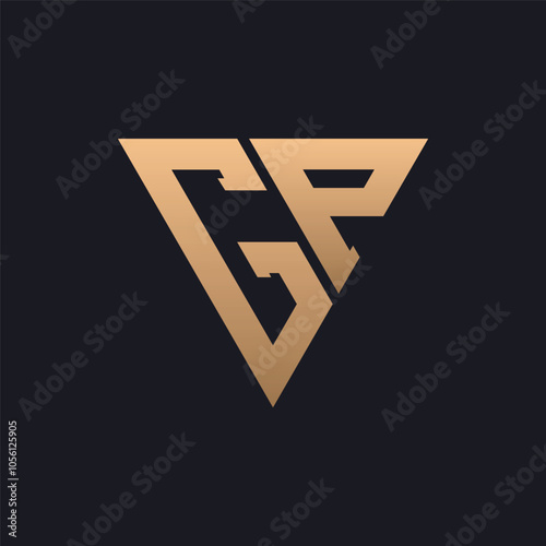 GP Logo Design. Modern, Minimal, Elegant and Luxury GP Logo. Sleek Triangle Monogram Letter GP Logo Design for Brand Corporate Business Identity.
