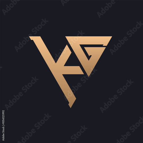 KG Logo Design. Modern, Minimal, Elegant and Luxury KG Logo. Sleek Triangle Monogram Letter KG Logo Design for Brand Corporate Business Identity.