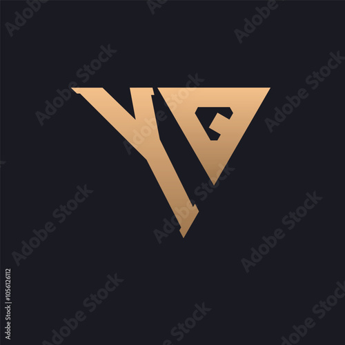 YQ Logo Design. Modern, Minimal, Elegant and Luxury YQ Logo. Sleek Triangle Monogram Letter YQ Logo Design for Brand Corporate Business Identity. photo