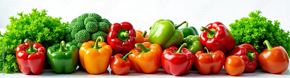 Colorful fresh vegetables in vibrant display Colorful fresh vegetables in vibrant display