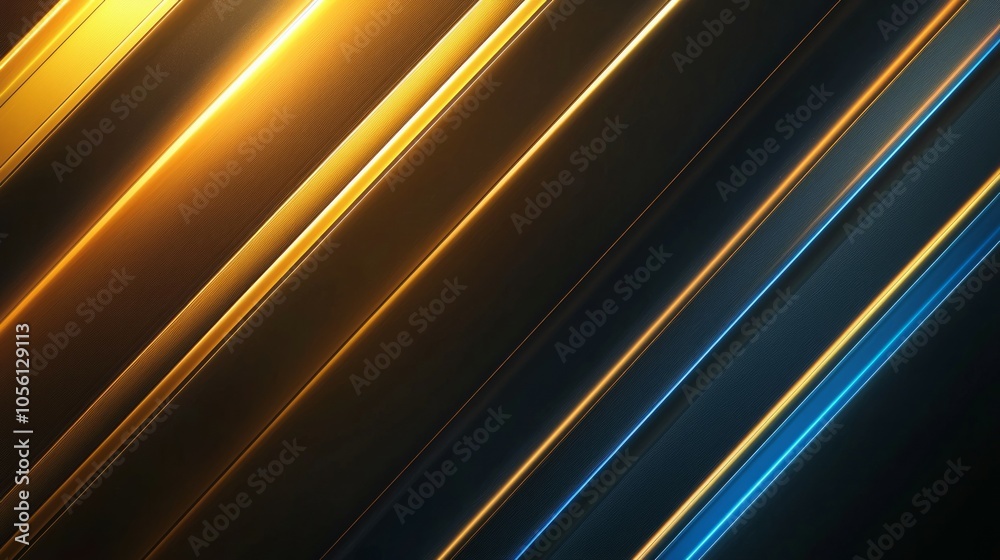 Fototapeta premium dark background abstract diagonal neon lights soft light clean soft gradient between gold and blue