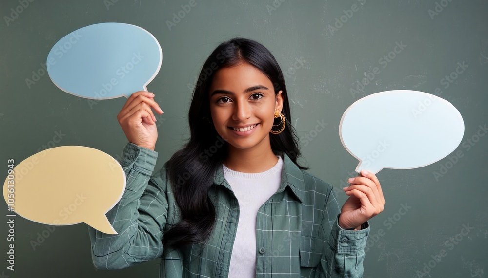 Magazine Template Collage with Social Network Conversations and Speech Bubbles Magazine Template Collage with Social Network Conversations and Speech Bubbles