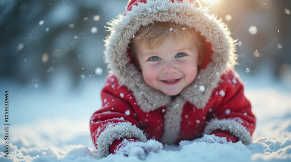 Joyful Winter Fun: Kid Playing in Snow - Adorable Children Enjoying Snowy Adventure in Cozy Winter Clothes Joyful Winter Fun: Kid Playing in Snow - Adorable Children Enjoying Snowy Adventure in Cozy Winter Clothes