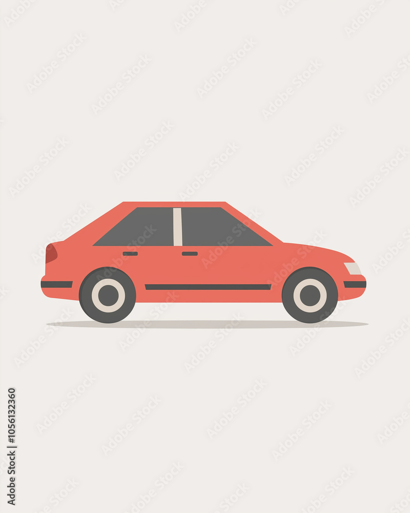 red car simple wheels clean minimalist design clipart flat art style icon red car simple wheels clean minimalist design clipart flat art style icon