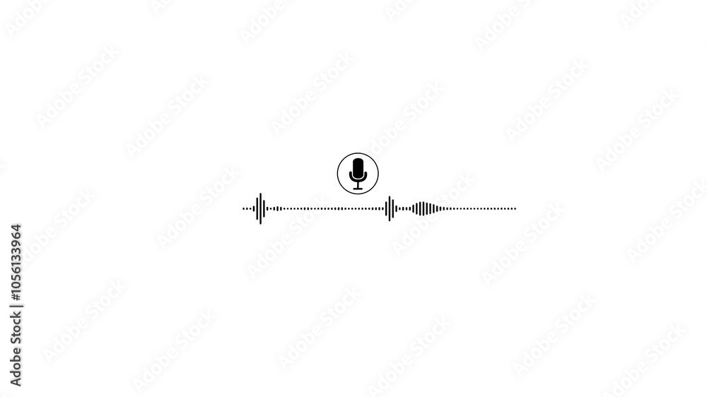 Audio message record, voice chat, sound wave and microphone. Audio Calls, and Conversations Audio voice message animation