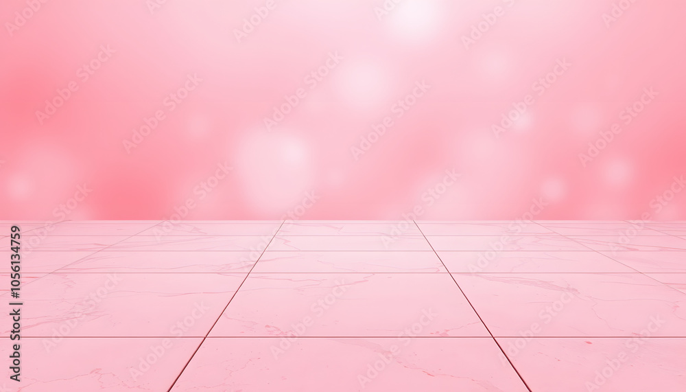 Fototapeta premium Beautiful abstract soft pink gradient texture, white granite tiles floor on pink background, love theme, art mosaic, pink sweet theme, valentines day and light glitter, light red texture, red pastel