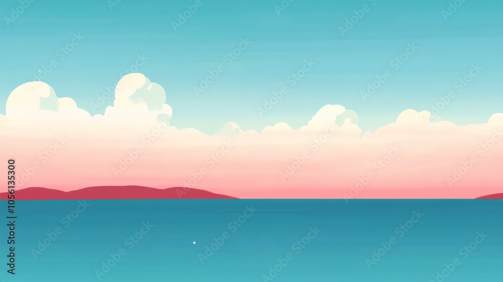flat sky, 2D animation flat sky, 2D animation