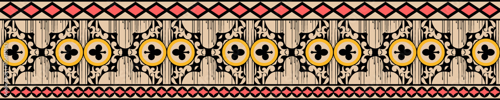 seamless beautiful wallpaper cards border design floral leaf vintage ornament Victorian geometric ethnic print paisley
