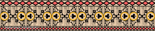 Obraz na płótnie seamless beautiful wallpaper cards border design floral leaf vintage ornament Victorian geometric ethnic print paisley w salonie