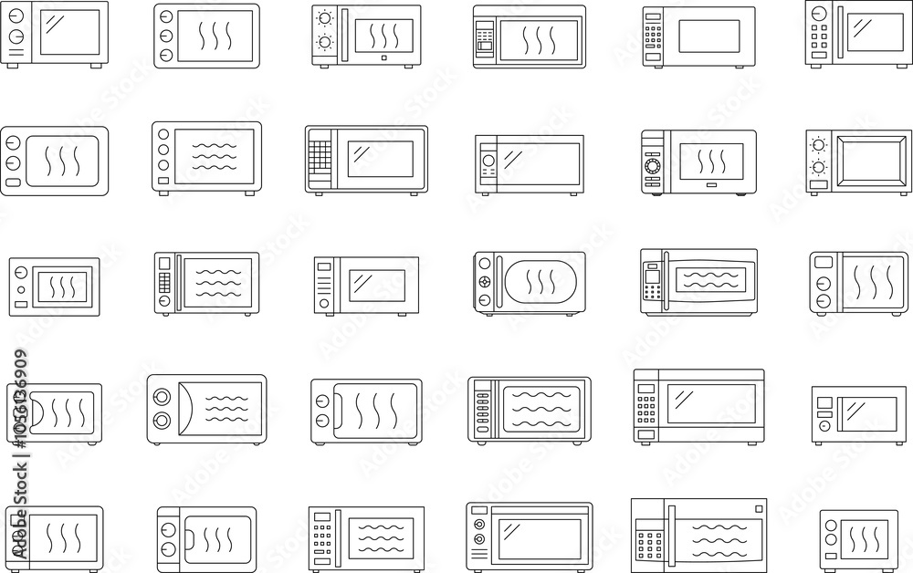Microwave or electric oven icon. Simple line microwave oven icon. Kitchen appliance icon. Simple electric oven vector icon for app, web design and infographics. Microwave Oven outline from household Microwave or electric oven icon. Simple line microwave oven icon. Kitchen appliance icon. Simple electric oven vector icon for app, web design and infographics. Microwave Oven outline from household