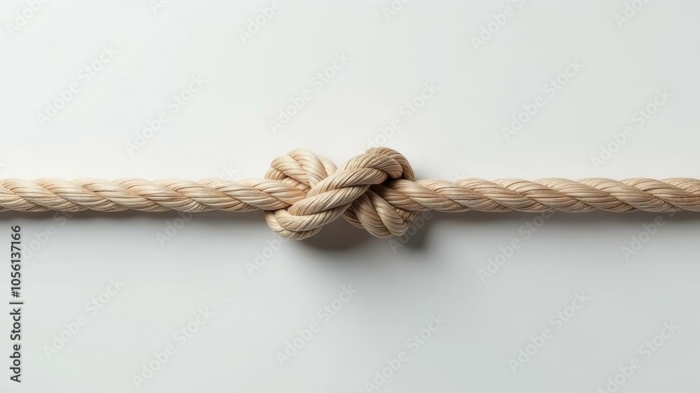 rope with a knot in the middle on a white background