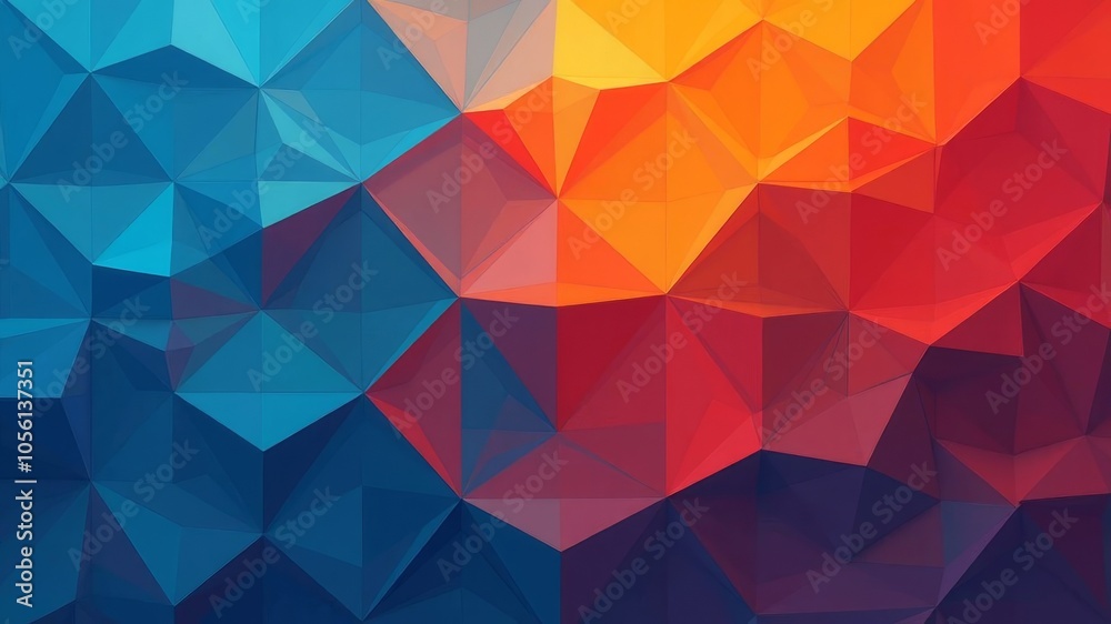 Fototapeta premium A colorful abstract design with a rainbow of colors and a lot of triangles