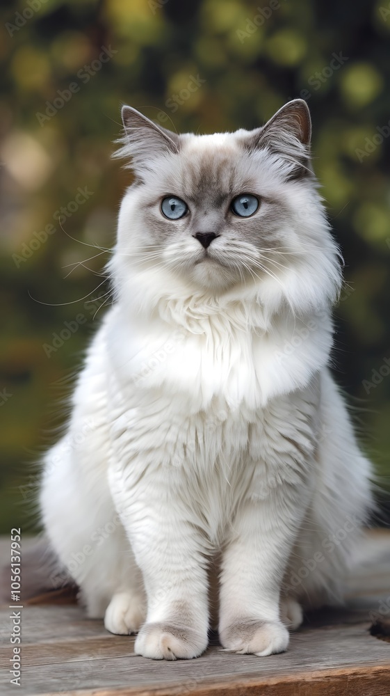 Obraz premium Cute beautiful white cat