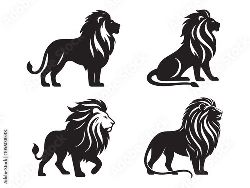King of Shadows, Lion Silhouette Vector Design
