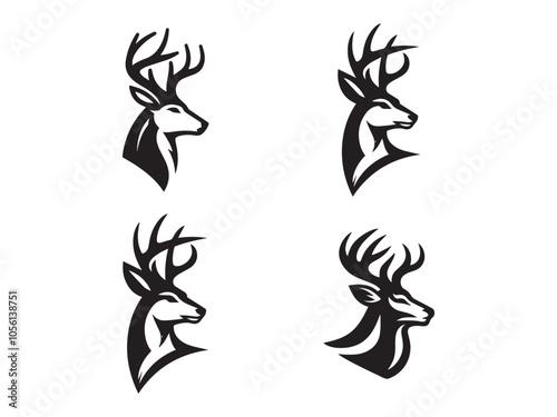 Majestic Buck Head Silhouette Vector Design