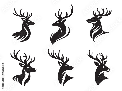 Majestic Deer Head Silhouette Vector Design