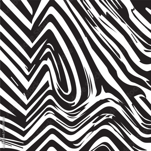 Black and white wavy background. Stylish texture with wavy stripes lines. Geometric abstract background illustration