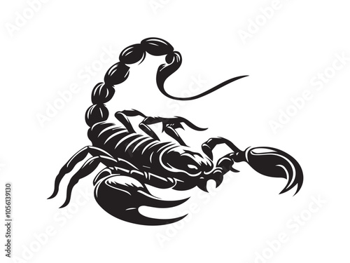 Night Predator, Scorpion Vector Silhouette Illustration