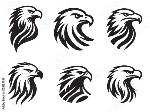 Soaring Pride, Eagle Head Silhouette Logo Vector