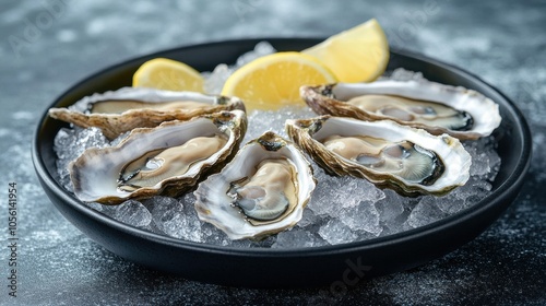 Fresh Oysters on a Half Shell with Lemon