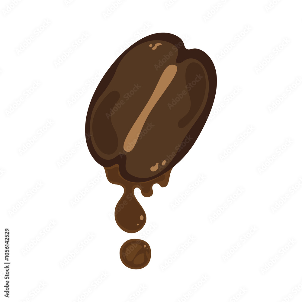 Obraz premium Set of vector illustrations of coffee drinks Ripe, roasted, fragrant coffee beans, ground into droplets, isolated on white background. For designing food and drink menus, cafes, easy to edit. 