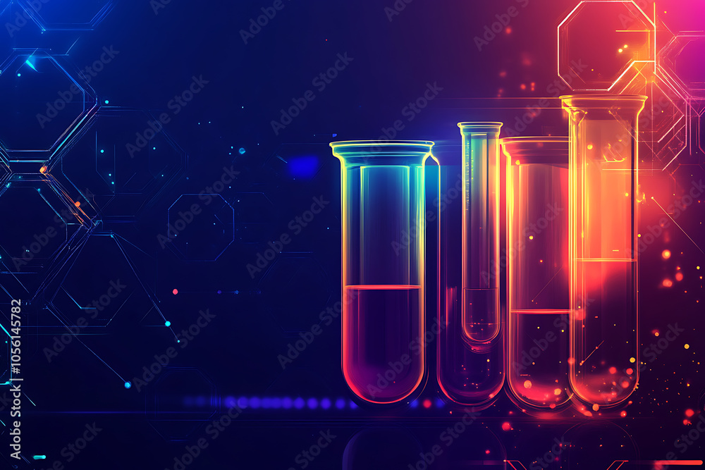 an image of laboratory equipment with test tubes and beakers arranged in a futuristic streamlined design an image of laboratory equipment with test tubes and beakers arranged in a futuristic streamlined design