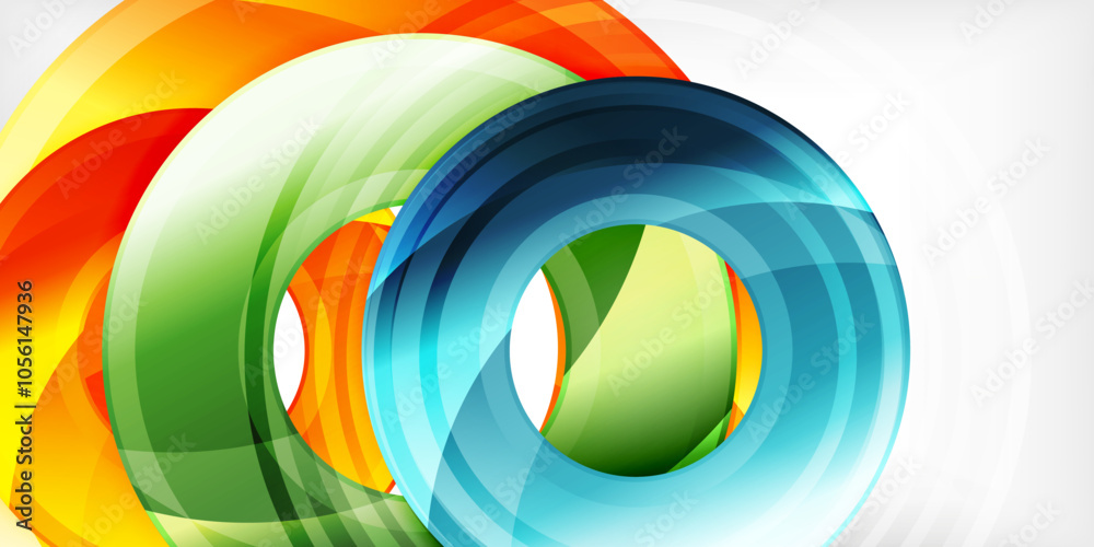 Bright colorful circles with light effects. Abstract background Bright colorful circles with light effects. Abstract background