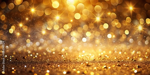 Abstract gold bokeh effect with glittering sparkles, glitter, abstract, gold, bokeh, sparkles, shiny, festive