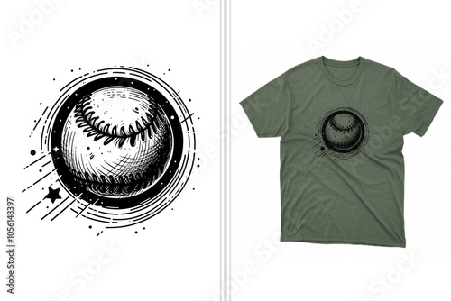 Photography Sketchy baseball illustration vector t-shirt design with vintage style