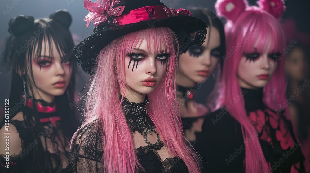 Group of gothic girls Group of gothic girls